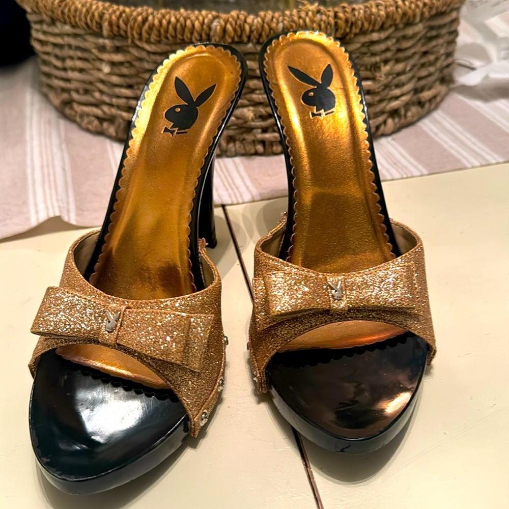Wore once Playboy Bunny high heeled sandals. Bought in vegas. Size 8